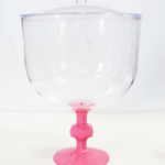 Taça 1250ml Rosa Bebê C/Tampa 14 Cm Diam